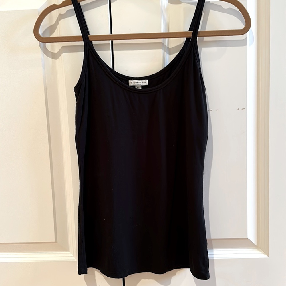 Boston Proper Basic Black Tank w/ Built in Bra